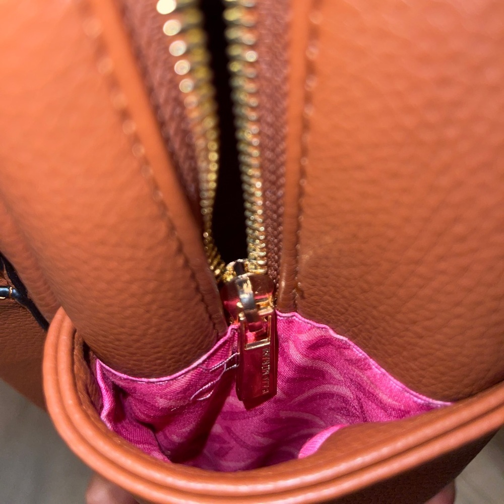 ISAAC MIZRAHI LIVE! Faux Pebble Leather Backpack in Cognac - Picture 6 of 12